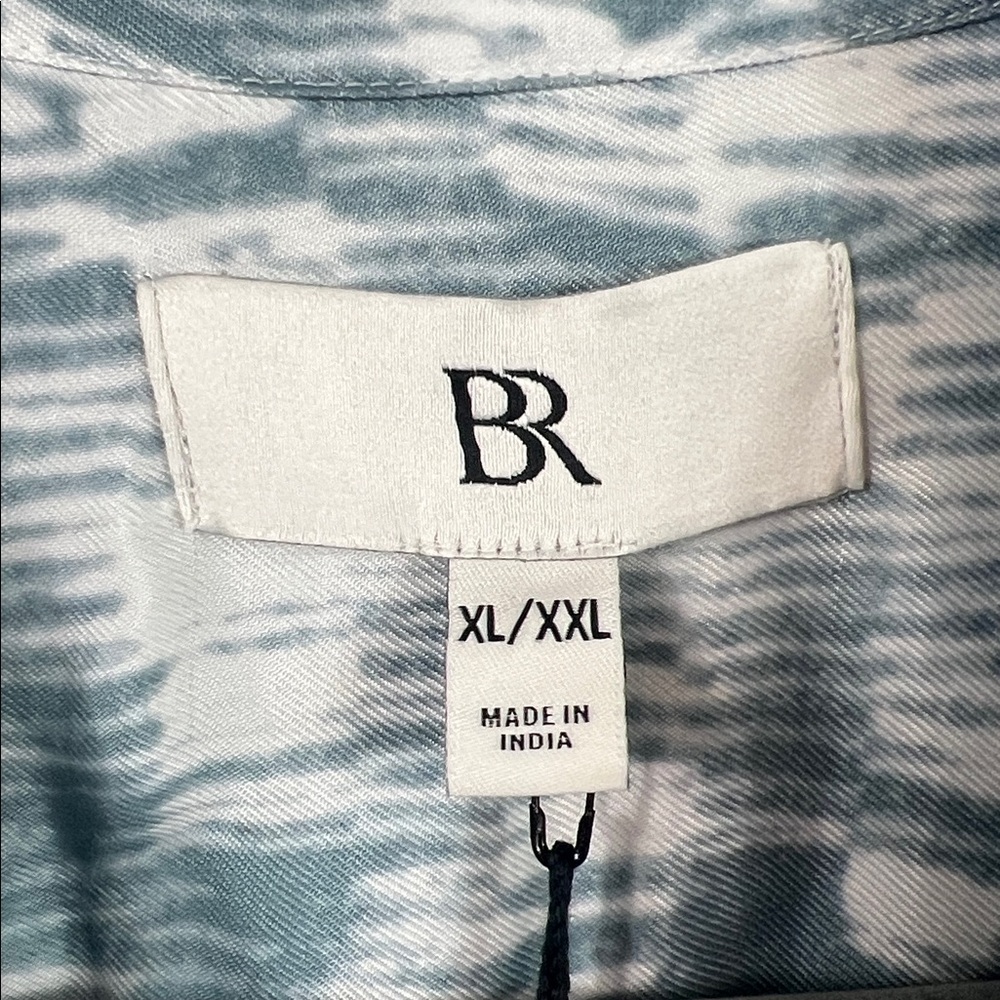 Banana Republic Alani Blue Allover Print Long Sleeve Maxi Shirt Dress XL/XXL NWT - Picture 2 of 12